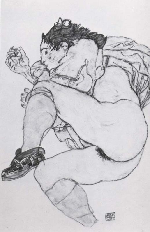  Recumbent Female Nude with left leg drawn up